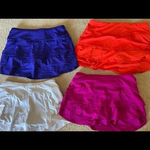 Lot of Athleta skorts/tennis skirts. All size small. Good used condition.